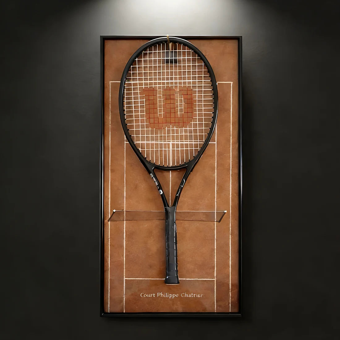Grand Slam-Inspired Tennis Racket Display Frame – Wall-Mounted Collector Showcase