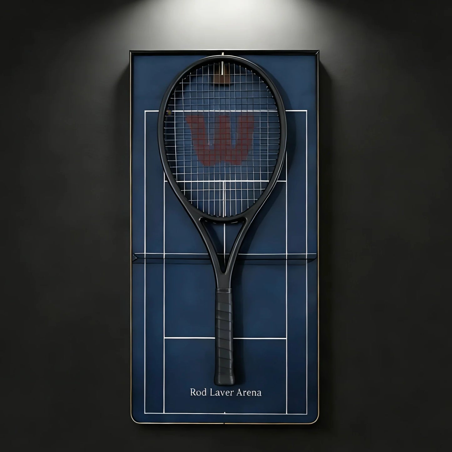 Grand Slam-Inspired Tennis Racket Display Frame – Wall-Mounted Collector Showcase