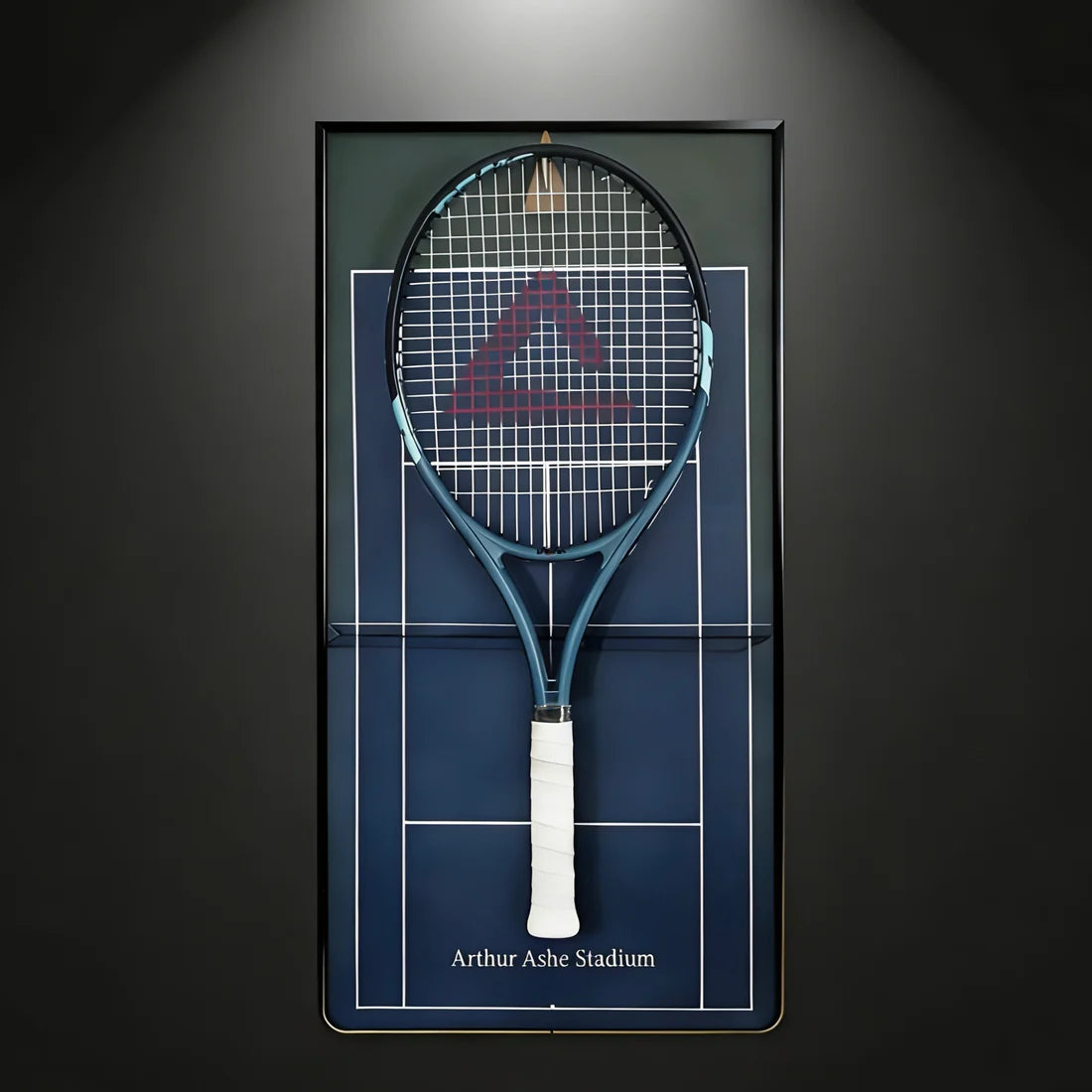Grand Slam-Inspired Tennis Racket Display Frame – Wall-Mounted Collector Showcase