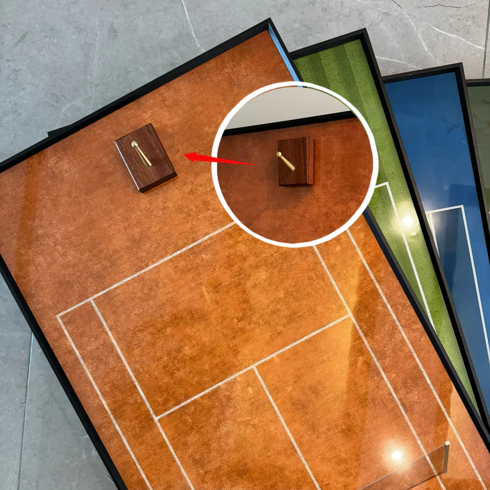 Grand Slam-Inspired Tennis Racket Display Frame – Wall-Mounted Collector Showcase